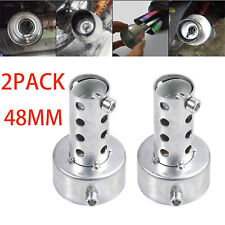 2X Motorcycle 48mm  Exhaust Can Muffler Baffle DB Killer Silencer Sliver picture