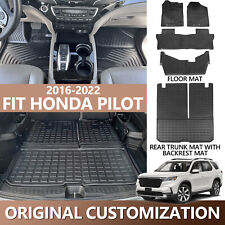 Fit 16-22 Honda Pilot 8 Seats Cargo Mat with Backrest Mats (No Elite) Floor Mats picture