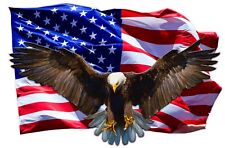 Soaring Bald Eagle American Flag Decal Large 36