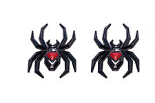 2 X Black Red Spider Emblem For F-150 Silverado Sierra RAM Black Widow Edition picture