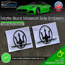 Maserati Side Emblem Matte Black 3D Quaterpanel Logo Badge OE Ghibli Levante L+R picture
