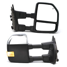 Towing Mirrors For 99-13 Ford F250 F350 F450 F550 Super Duty Power Heated Chrome picture
