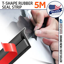 16FT Universal Car Door Rubber Weather Seal Hollow Strip Weatherstrip 5M T-Shape picture