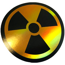 Shiny Radioactive Biohazard Nuclear Radiation Symbol Sticker Laptop Bumper  picture