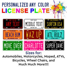  Any State Any Color Custom Personalized License Plate For Auto ATV Bike Bicycle picture