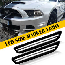 2pcs For 2010-2014 Ford Mustang LED Front Bumper Side Marker Light Super White picture