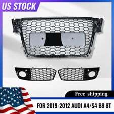 Fits Audi A4 S4 RS4 B8 Front Henycomb grille Bumper Grill +fog lamp cover 09-12 picture