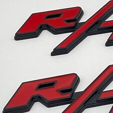 2PCS SET For RT Emblems Side Fender R/T Black Red Nameplate Badges Sticker Decal picture
