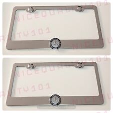 2x 3D Mercedes Benz Stainless Steel Chrome Finished License Plate Frame picture