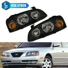 Fits Hyundai Elantra 2004-2006 Black Headlamps Front Corner Headlights Assembly picture