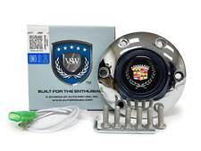 VSW 6-Bolt Chrome Horn Button, Cadillac Crest & Wreath Emblem picture