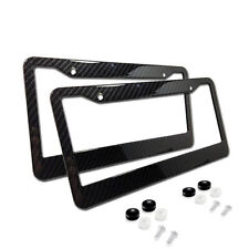 2xUniversal Carbon Fiber Style License Plate Frames for Front & Rear picture