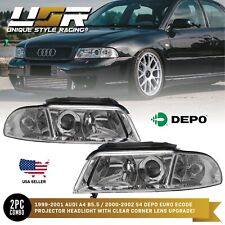 DEPO ECode Chrome Projector Headlight Pair For 99-01 Audi A4 / 00-02 S4 B5.5 picture