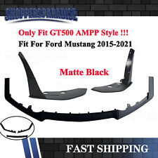 For Ford Mustang GT500 AMMP 15-21 Matte Black Front Bumper Lip & Side Splitter picture