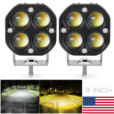 2X 3inch LED Work Light Bar Yellow White Dual Color Driving Offroad Spot Fog SUV picture