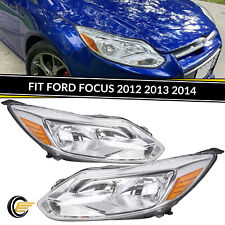 Fit 2012-2014 Ford Focus Headlights HeadLamp Assembly Left+Right Light w/Blub picture