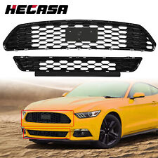 HECASA Front Bumper Grille Grill Upper&Lower For Ford Mustang 2015 2016 2017 GT picture