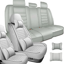 For TOYOTA Car Seat Covers Full Set Leather 2/5-Seats Front +Rear Protector Gray picture