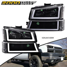 Headlights Fit For 2003-2007 Silverado Black Housing Amber Signal&Bumper LED DRL picture