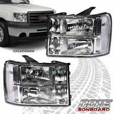 PAIR HEADLIGHTS HEADLAMPS FIT FOR 07-13 GMC SIERRA 1500 2500HD 3500HD CLEAR LENS picture