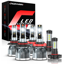 6pc LED Headlight High Low + Fog Light Bulbs 6000K For Chevy Silverado 1500 2500 picture