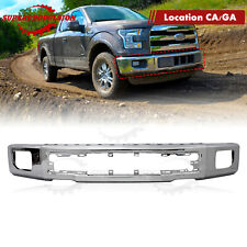 Chrome Steel Bumper Face Bar Fit For 2015 2016 2017 Ford F150 W/ Fog Light Hole picture