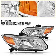 For 12-15 Honda Civic Sedan 4-Door Chrome Headlights Corner Amber Lamp EOOH EOOH picture