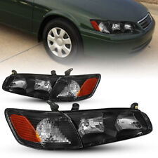 For 00-01 Toyota Camry XV20 Replacement Black Clear Headlights + Corner Lamp USA picture