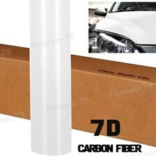 7D White Carbon Fiber Gloss Vinyl Wrap Bubble Free Air Release 12