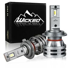Extreme Bright PAIR WICKED H7 Headlight Low Beam Fog Light 6000K 10000LM LED Kit picture