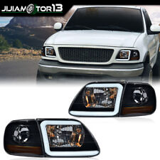 Fit For 97-04 F150 Expedition LED Tube Headlights & Corner Parking Lights Smoke  picture