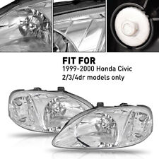 Fits 1999-2000 Honda Civic Headlights 2 3 4 Door Head Lamps 99-00 Replacement picture