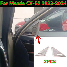 2X Silver Titanium A Pillar Speaker Cover Trim Decor For Mazda CX-50 2023-2024 picture