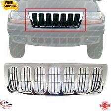 For 1999-2003 Jeep Grand Cherokee New Front Grille Chrome Shell Black Insert picture