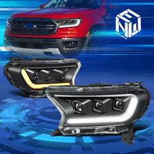 For 19-23 Ford Ranger Lariat LED Switchback Signal Projector Headlights Black picture