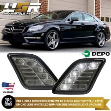 White LED Smoke Bumper Side Marker Light For 2012-2014 Mercedes W218 CLS63 AMG picture