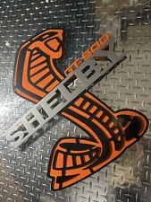 24x24” Orange And Black Powder Coated Custom Shelby GT500 Mustang Hood Prop picture