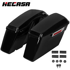 Black Hard Saddle Bags For Harley Touring Road Street Glide 14-24 w/Chrome Latch picture