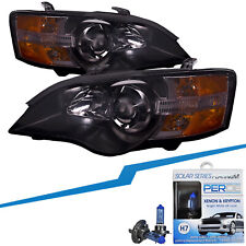 Headlights Halogen Set Black Performance Lens For 05-07 Subaru Legacy & Outback picture