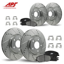 Front & Rear Zinc Drill/Slot Brake Rotors + Pads for Toyota Sienna 2011-2020 picture
