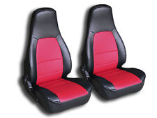 IGGEE CUSTOM FIT 2 FRONT SEAT COVERS FOR MAZDA MIATA 1990-1997 BLACK/RED picture