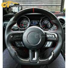 HYDRO DIP Carbon Fiber Steering Wheel Fit For 2018-2023 Ford Mustang GT Red Line picture