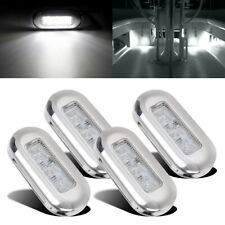 4x White LED Marine Boat Yacht Stainless Steel Oblong Courtesy Light Stair Deck picture