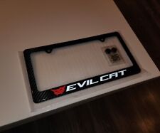 Evil Cat Premium 100% Carbon Fiber License Plate Frame Fits all Hellcat Models picture