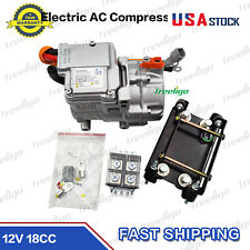 Universal 12V Fully Electric AC Compressor Kit Fits Car Truck Bus Boat 18CC picture