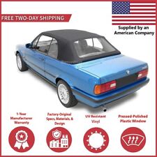 1986-93 BMW 3-Series E30 Convertible Soft Top w/DOT Approved Window, Black Twill picture