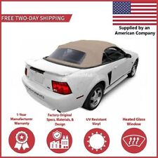 1994-04 Ford Mustang Convertible Soft Top w/ DOT Approved Window, Parchment Tan picture