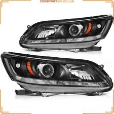 For 2013-2015 Honda Accord 4-Door Pair Headlights Assembly Projector LH+RH Sides picture