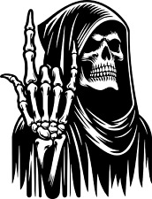 Grim Reaper 4 Image   Quality Vinyl Decal Sticker 43 different colors available picture