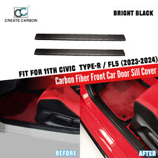 2pcs Real Carbon Fiber Front Car Door Sill Trim For Honda 11th Civic Type R FL5 picture
